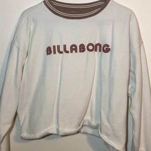 white Billabong cropped crew neck